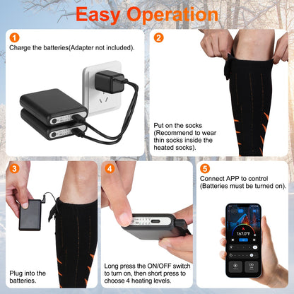 Verwarmde sokken unisex Oplaadbare